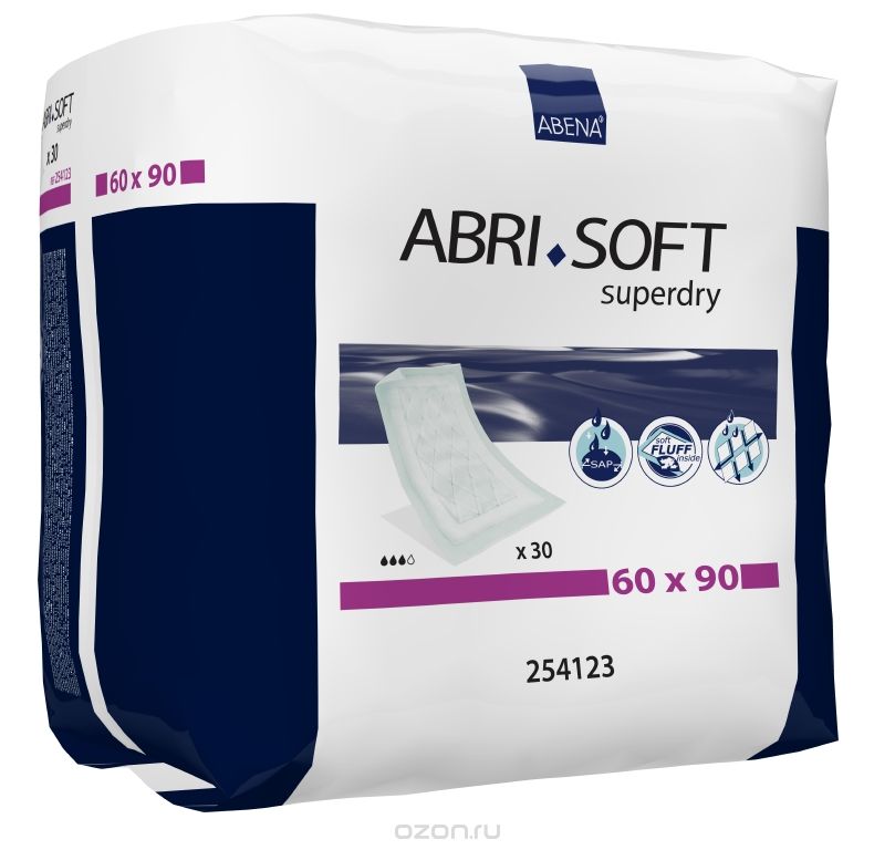 Abena Пеленка одноразовая Abri-Soft Superdry 60 х 90 см 30 шт 254123
