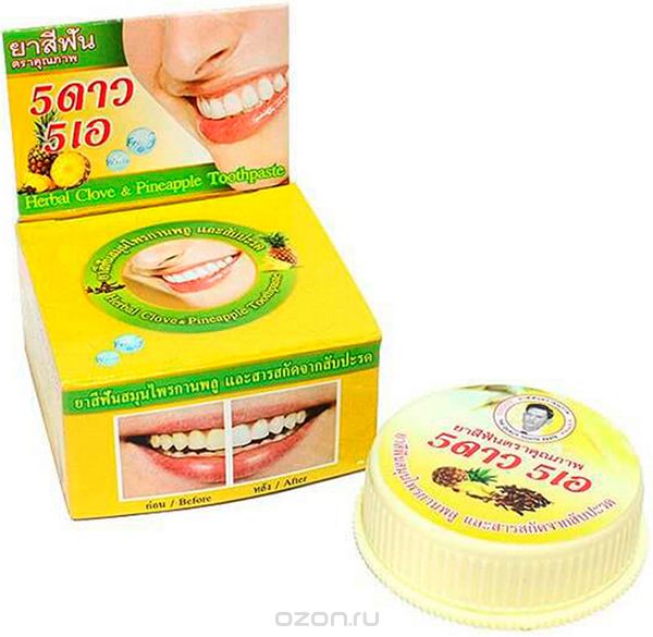5 Star Cosmetic травяная отбеливающая зубная паста с экстрактом Ананаса