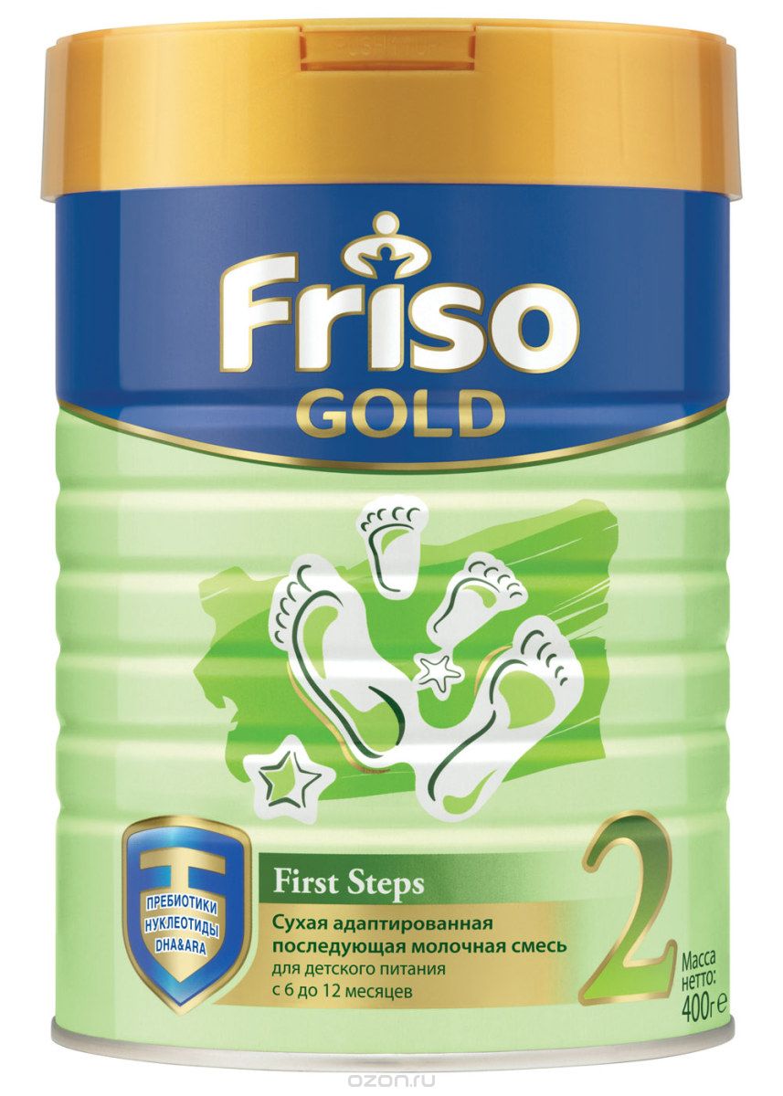 Friso Фрисо Голд 2 с пребиотиками смесь молочная с 6 месяцев, 400 г